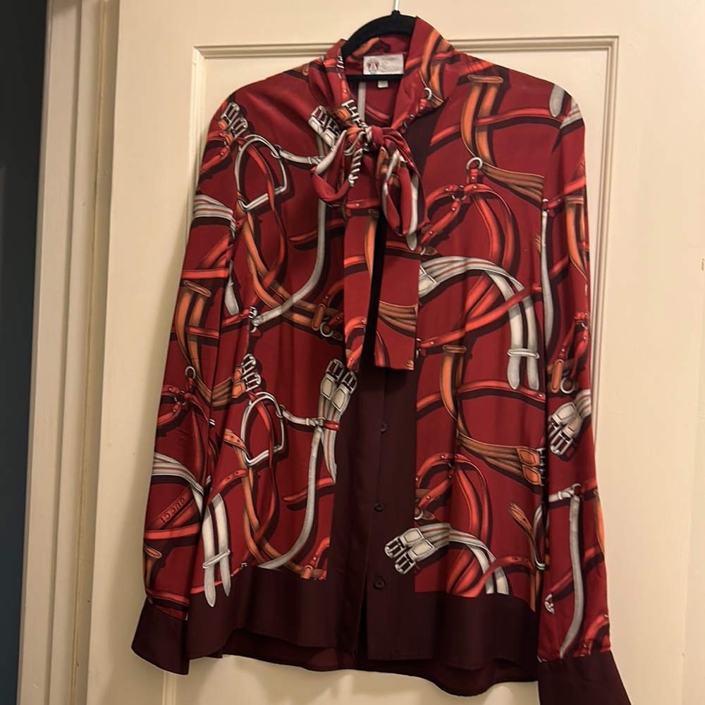 Gucci Horsebit Blouse in Burgandy